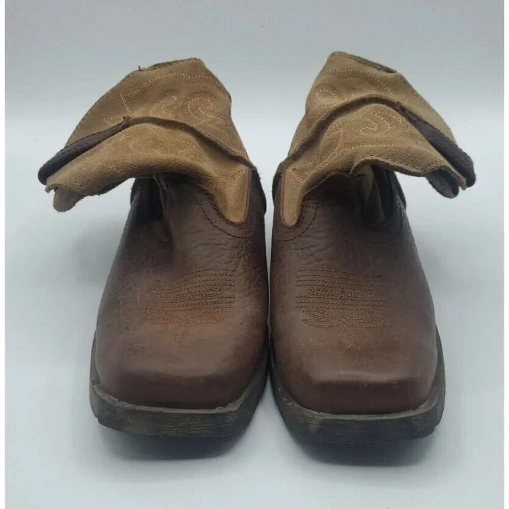 LAREDO Youth Little Prowler Size 13 .5 D Dark Brown / Tan Boots Square Toe